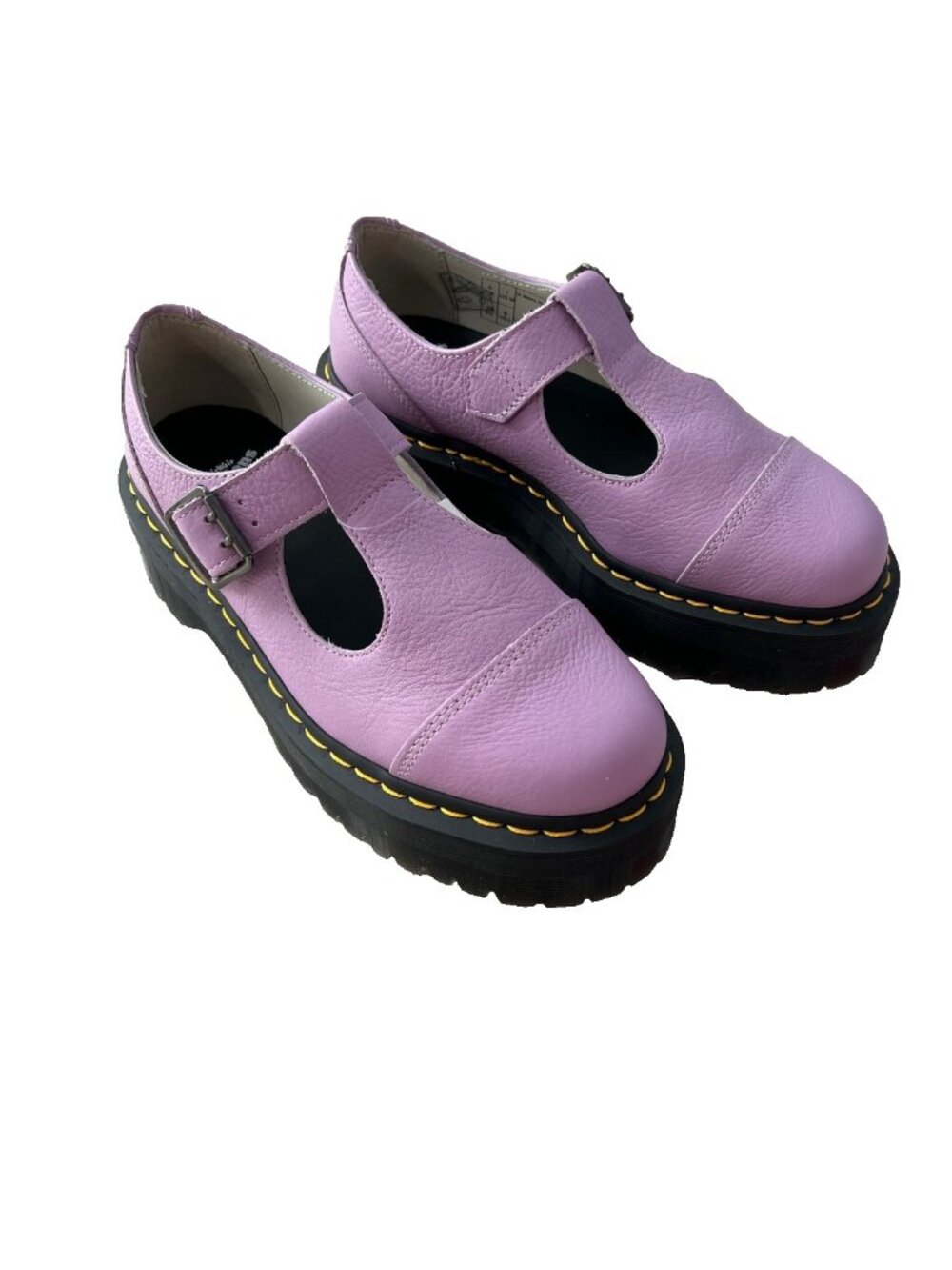 Dr. Martens Bethan Pisa Leather Platform Mary Jane Shoes in Lilac ( 8 )